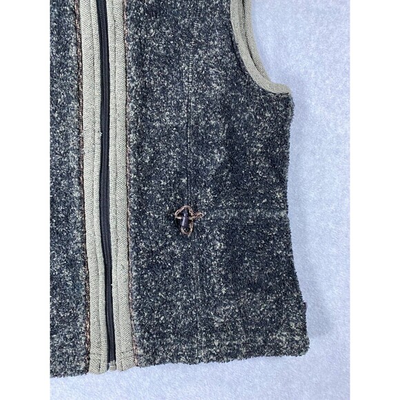Woolrich Vest Women's Medium Gray Onyx Heather Acrylic Sherpa Mock Neck Full Zip - Picture 3 of 12
